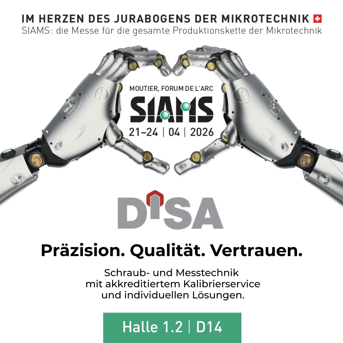 Wir sind an der SIAMS 2026 dabei – der Fachmesse für die gesamte Produktionskette der Mikrotechnik.
