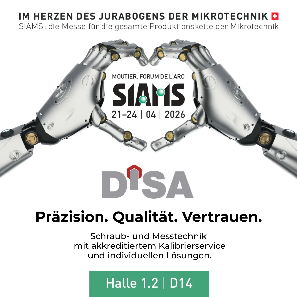 Wir sind an der SIAMS 2026 dabei – der Fachmesse für die gesamte Produktionskette der Mikrotechnik.
